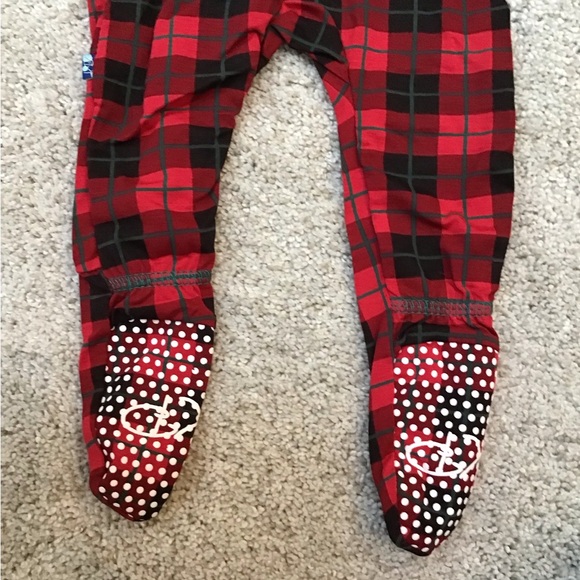 KicKee PANTS Plaid Ruffle Zip Footies | Size 3-6m - Picture 6 of 6